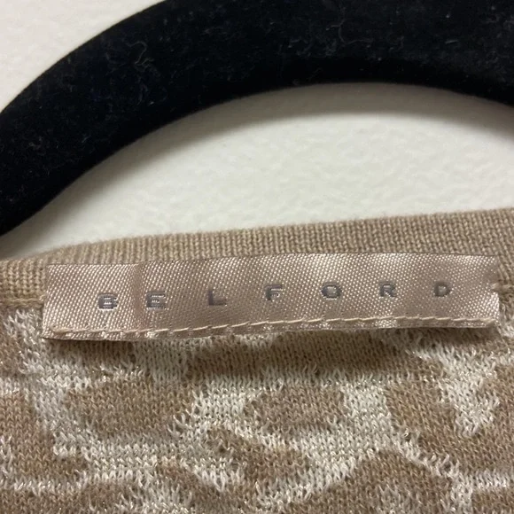 NWOT Anthropologie BELFORDShimmer‎ Cardigan Sweater Leopard Print Brow…